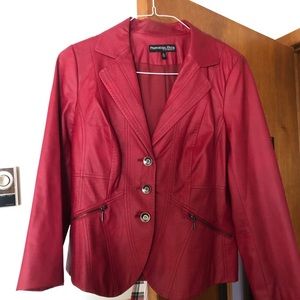 Faux Leather button up jacket
